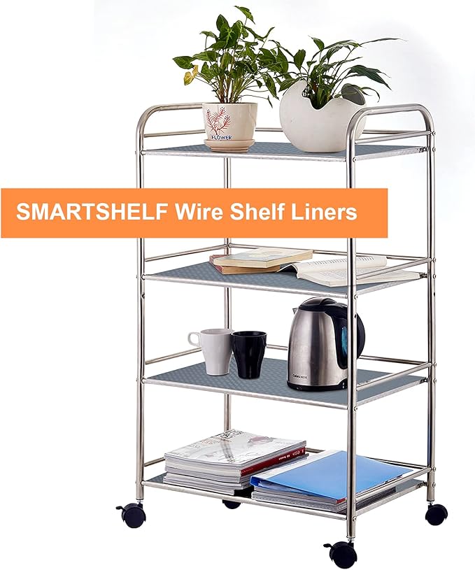 Shelf Liners for Kitchen Cabinets Refrigerator Liners Waterproof & Oil-Proof Kitchen Cupboard Liner Non-Slip Drawer Mats EVA Material Non Adhesive Fridge Mats for Shelves 17.3 x 236.2 Inches