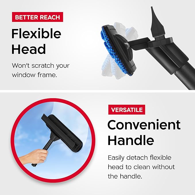 Tyroler Professional Window Squeegee for Home, 12"-80" Long Squeegee for Window Cleaning, 2-in-1 Window Cleaning Squeegee Kit, Indoor & Outdoor Window Cleaner Tool for High Windows & Glass (12"-80")