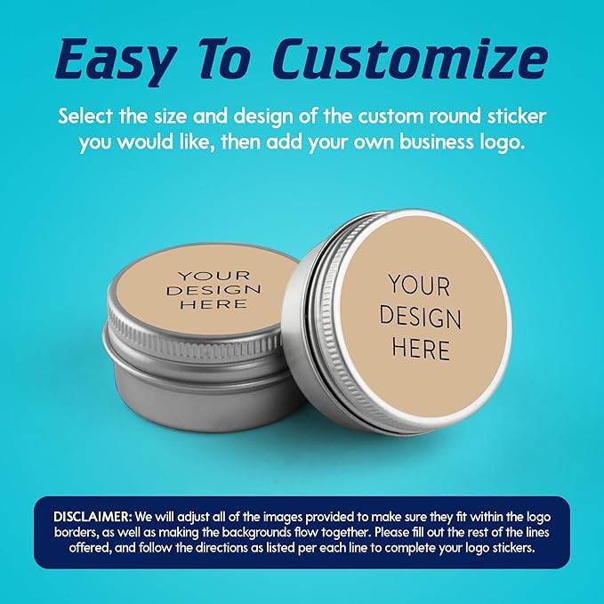 100 Custom Vinyl Stickers - Upload Your own Image, Text, Design, Logo - Personalized Logo Labels for Handmade, Packaging, Bottle, Jars, Candle, Brand Stickers (Brown, 6x6)