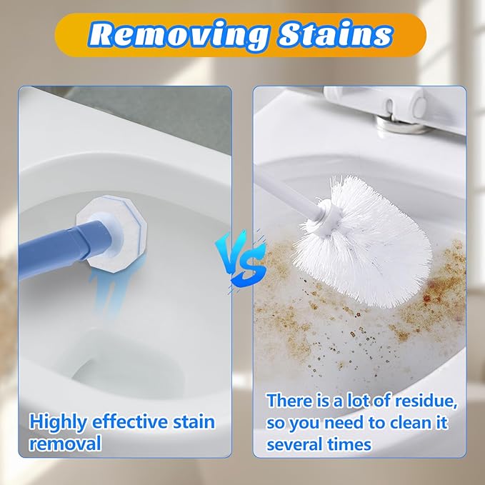 10PCS Toilet Wand Refills - Disposable Replacement Heads for Most Toilet Brushes | Hygienic Cleaning Pads | No-Scratch, Quick-Dry & Easy-to-Use (Polyester Cleaning Head)