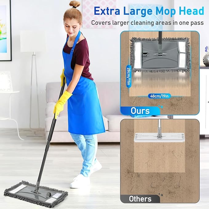 Wall Cleaner Mop Replacement Head, 2 Pack Chenille Reusable Dust Mop Pads for Wall Washer Floor Cleaning, Fit ASIN B0DG4LV7SJ