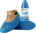 Shoe Covers Disposable – 100 Pack (50 Pairs), Roll-Pack CPE Boot Covers, Waterproof, Stretchable, Fits Up to Men’s 10 / Women’s 12, Ideal for Indoor & Outdoor Use, Easy Storage – Blue