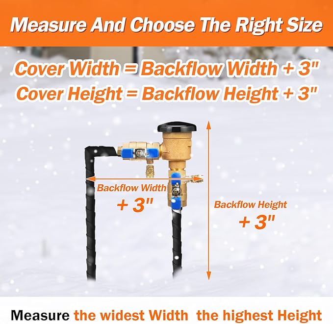 Backflow Preventer Pipe Insulation Cover (5°F) - Irrigation Sprinkler Valve Insulated Pouch - Water Well Pump Cover - Sturdy 5 Layers for Winter Freeze Protection, 36" W x 30" H, Beige