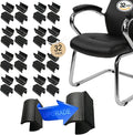 Rectangle U Shaped Chair Leg Tips Cap with Felt Pads,Furniture Feet Protector Slide Smoothly Glides,Protect Hardwood Floor No Scratches No Noise,Fit 19mm(3/4inch) Diameter Tubular Legs (Black 32PCS)