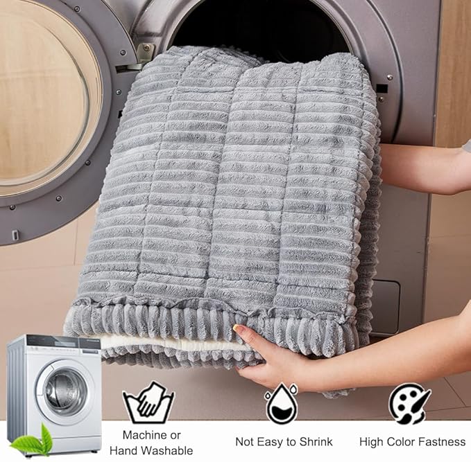 Couch Cover for Dogs Washable, Fuzzy Pet Couch Covers for 3 Cushion Sofa Pet Friendly, Non Slip Sofa Cover (Light Gray, 27.6" x 70.9"/70 x 180cm)