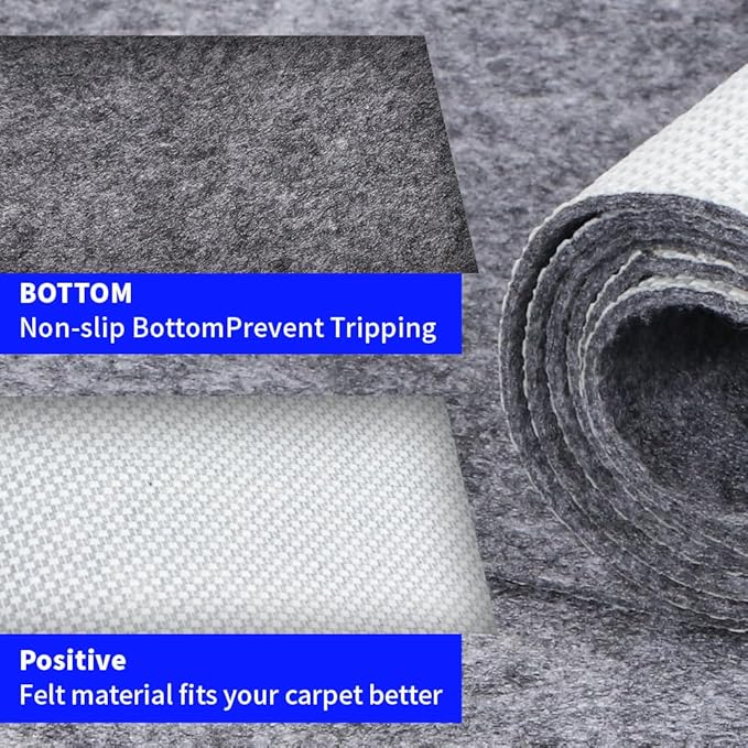 Waterproof Non-Slip 1/4” Extra Thick 8x10 ft Rug Pad for Large Area Rugs Durable Felt Floor Protection pad for All Floors, Suitable for Cutting. Rug Pads Keep Rugs in Place and Provide Cushioning