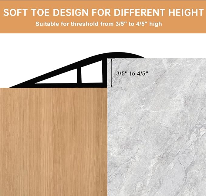 Vinyl Door Threshold Flooring Transition Strip Self Adhesive Carpet Edging Strip for Laminate Doorway Edge Threshold from 3/5" to 4/5" (Yellow Wood Grain, 3.3 Ft)