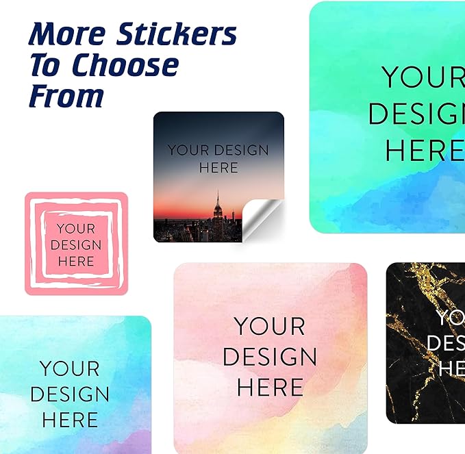 100 Custom Vinyl Stickers - Upload Your own Image, Text, Design, Logo - Personalized Logo Labels for Handmade, Packaging, Bottle, Jars, Candle, Brand Stickers (City, 6x6 Square)