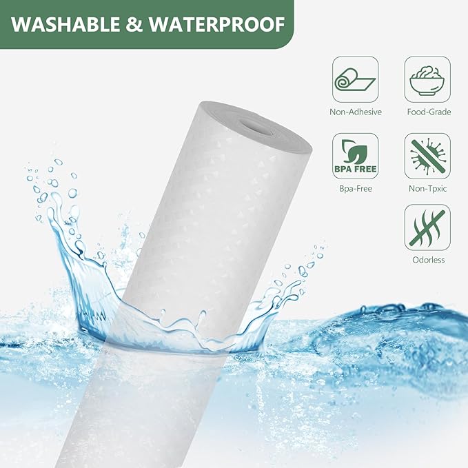 Shelf Liners, Non-Adhesive Drawer Liner, Waterproof & Oil-Proof Kitchen Cabinet Cupboard Liner Plastic EVA Material BPA Free Fridge Liner Mats Paper Protector for Shelves (White/16in x 240in)