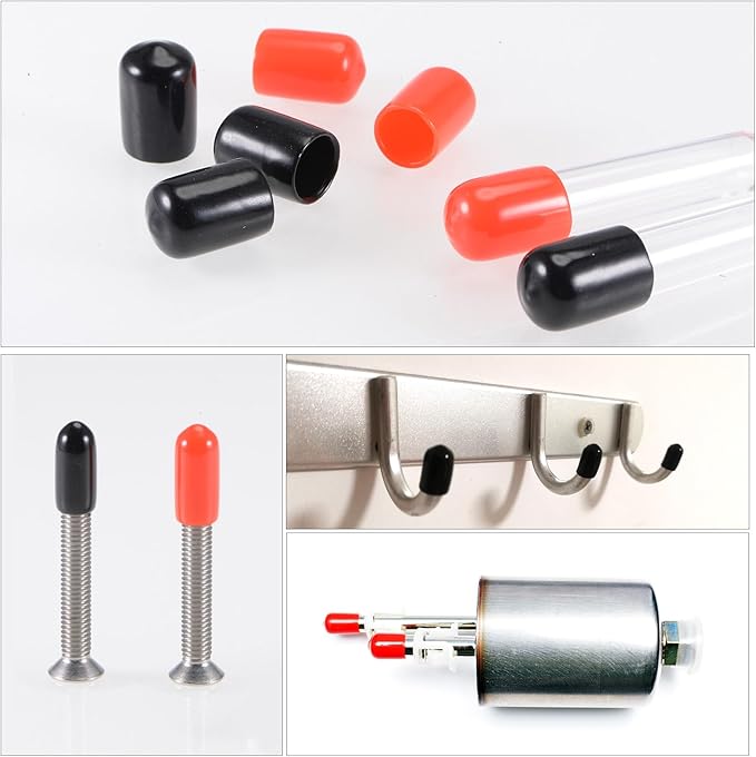 uxcell 20pcs Rubber End Caps 12mm(1/2") ID Vinyl PVC Round Tube Bolt Cap Cover Screw Thread Protectors Clear