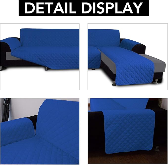 Easy-Going Sofa Slipcover L Shape Sofa Cover Sectional Couch Cover Furniture Protector Mat for Pets Dog Cat (Large,ClassicBlue/ClassicBlue)