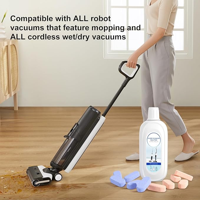 10 Bottles Compatible with Tineco Cleaning Solution Pet 500ml Per Bottle Lavender Scents and Orange Scents Floor Cleaner Compatible with All Robot Vacuums with Mopping and Cordless Wet/Dry Vacuum
