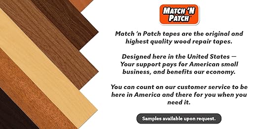 MATCH 'N PATCH Realistic Wood Grain Repair Tape - Durable Multi-Use Adhesive Tape for Furniture, Floors, Cabinets, Windows, Doors, RV, Home Decor & DIY Projects - Antique Oak, 2.25 in x 15 feet