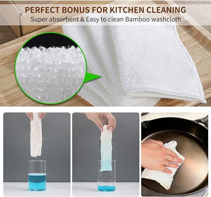 Herda 316L Cast Iron Scrubber Cleaner, Large Chainmail Scrubber for Cast Iron Pan - Chain Mail Scrubber Cast Iron Sponge - Metal Cast Iron Skillet Scrubber, Wok, Dutch Oven Cast Iron Cleaning Kit
