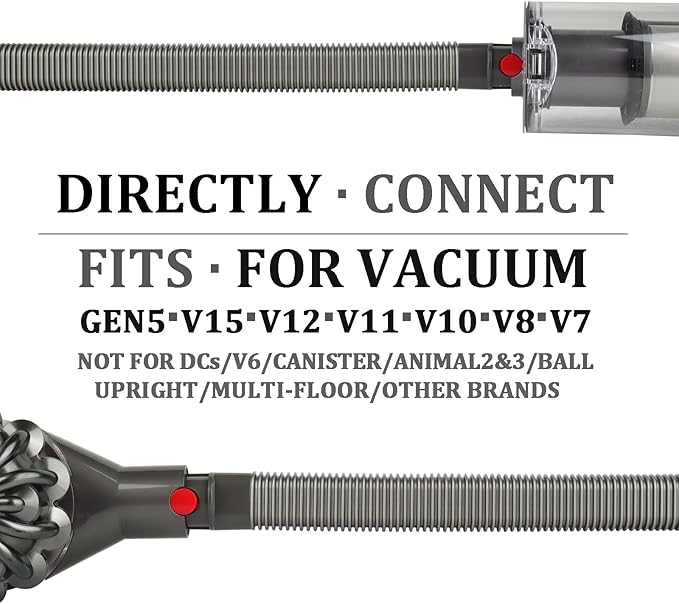 Dryer Vent Cleaner Hose Vacuum Attachments for Dyson Gen5 V15 V12 V11 V10 V8 V7 Detect Absolute Cyclone Outsize Slim Vacuum Cleaner Nozzle Crevice Flexible Lint Removal Tool