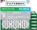 Filterbuy 20x20x2 Air Filter MERV 8 (MPR 700) Dust Defense Replacement (6-Pack), Electrostatic Pleated HVAC AC Furnace Filters, Made in USA (Actual Size: 19.50 x 19.50 x 1.75)