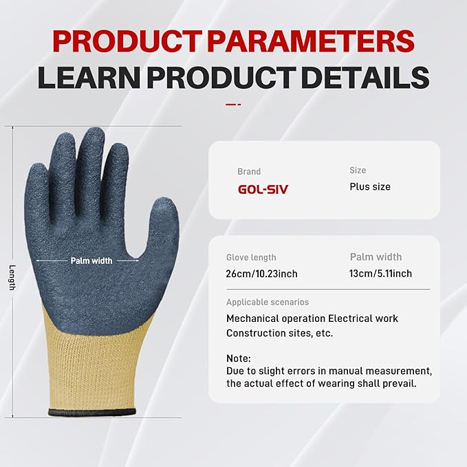 Electrical Insulated Gloves XL - 400V Low Voltage Electrician Safety Gloves, Rubber Non Slip Work Gloves For Men
