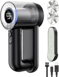 Fabric Shaver Electric Lint Remover Rechargeable Lint Shaver Digital Display Fabric Sweater Shaver 3 Speeds 6 Leaf Blades for Clothing to Remove Pilling for Clothes Furniture Sweater Couch Blanket