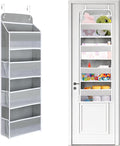 QINGUANG Over The Door Organizer,Hanging Organization And Storage, Behind Door Organizer with Side Pockets, 35 lbs Capacity,Anti Tilt, for Nursery, Bathroom, Bedroom,Dorm (4-Shelf)