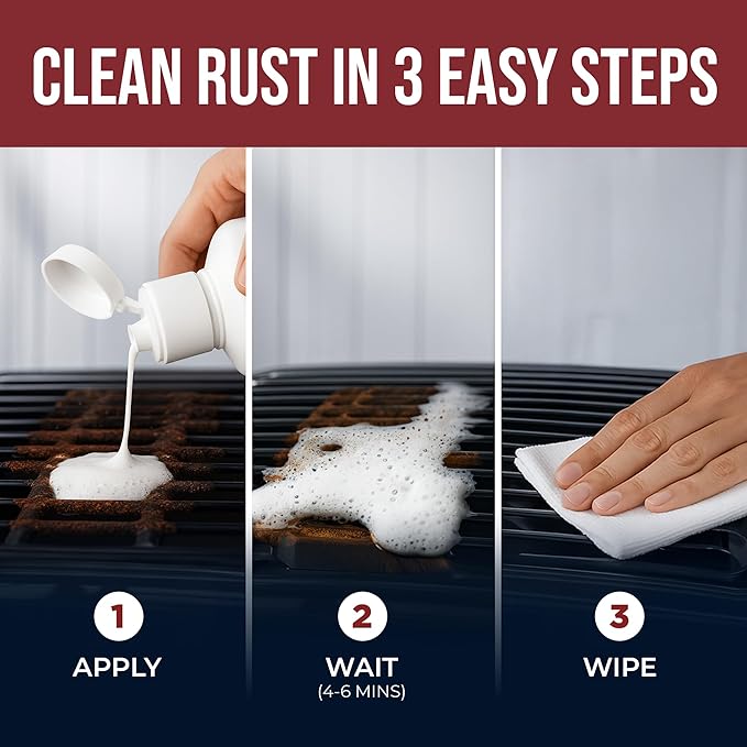 Stainless Steel Rust Stain Remover & Cleaner, NSF Approved Safe for Food Areas. Non-Toxic Stainless Steel Cleaner for Appliances is Perfect for Commercial Use, Your Fridge, Best Knife, Pan (17 oz)