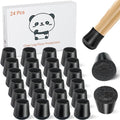 Meldel 24 PCS Silicone Chair Leg Floor Protectors Extra Small(0.6"-0.8") Rubber Felt Furniture Pads Chair Legs Caps/Covers for Hardwood Floors, Tile from Scratches & Reduce Noise - Round, Black