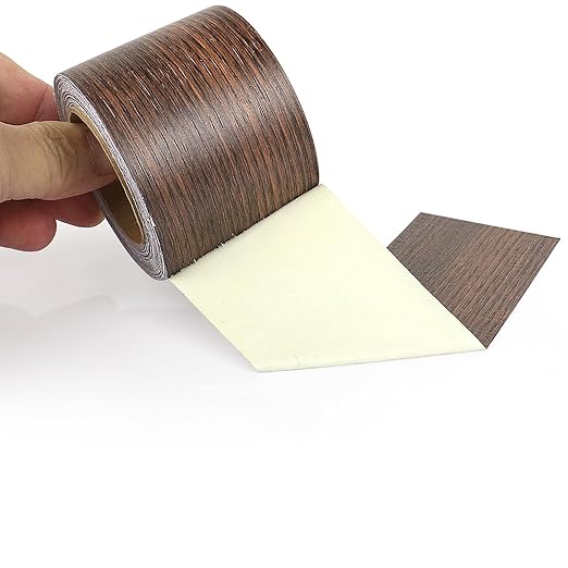 BOMEI PACK Wood Grain Repair Tape,Self Adhesive Repair Patch for Furniture, Floors, Cabinets, Windows, Doors, RV, Home Decor and DIY Projects (1, Walnut)