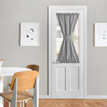 NICETOWN French Door Curtain with Tieback, Rustic Semi-Sheer Back Front Door Shade 50 Inches Long Curtains, Short Curtain Light-Filtering Privacy Window Decor, 1 Panel, Dark Grey, 26" Wide