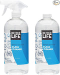 Better Life Glass Cleaner, Streak-free Window Cleaner, Surface Cleaning Spray, Mirror, Screen and Shower Door Cleaner, Removes Fingerprints, Dust, Dirt, Unscented, 32 Oz, Pack of 2