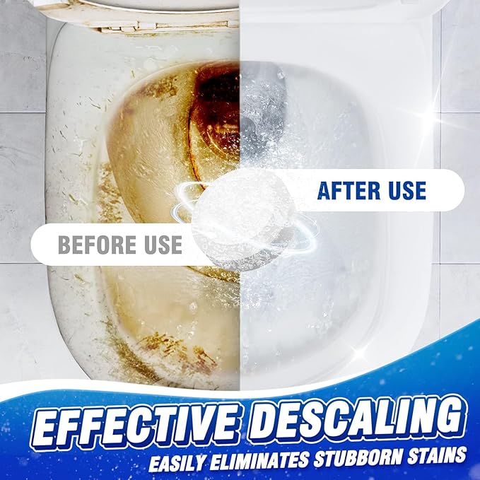 Vacplus Toilet Bowl Cleaners - 6 PACK, Household Toilet Cleaner, Automatic Toilet Bowl Cleaners with Bleach, Sustained-Release Toilet Tank Cleaners for Deodorizing and Descaling, 1.76 Ounces Each