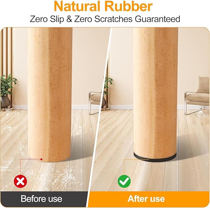 CHUNZEXI Non Slip Furniture Pads - 24 Premium Furniture Grippers Self Adhesive Rubber Furniture Feet, Anti Slide Furniture Hardwood Floor Protector for Keep Couch Stoppers (1 inch Round)