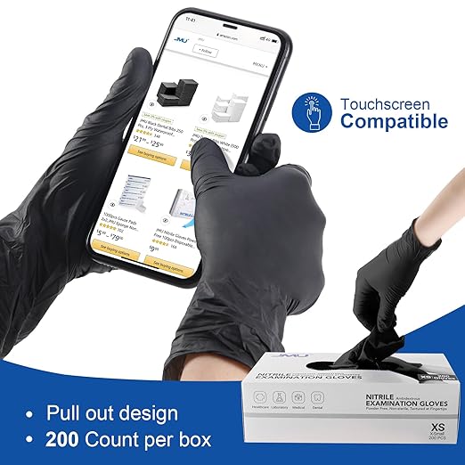 JMU Nitrile Gloves Medium, 3.5Mil Disposable Nitrile Exam Gloves Latex Free Powder Free, 4000 Pcs