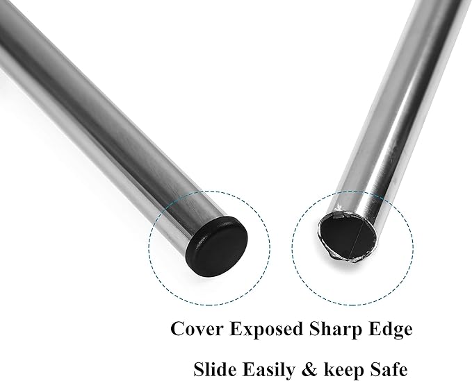 Furnigear Plastic Plugs Tubing End Caps Chair End Caps 1 3/16" Outside Bottom Round Tubing Caps Round Furniture Sliders Glides Black (Fit 1.1-1.13" Tube Inner Diameter, 24pack)