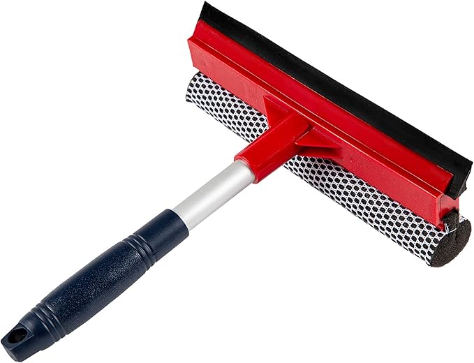 DSV Standard Window Squeegee for Window Cleaning, Window Cleaner Tool for Car Windshield, Shower Door, Boat | 2-in-1 Mini Squeegee for Home | Windshield Squeegee Kit for Car Windows