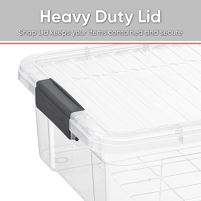 Superio Storage Bins with Lids, Clear Plastic Containers for Organizing, Stackable Totes, BPA Free, Odor Free, Organizer Boxes for Home, and Dorm (2 Pack, 13.7 Qt)