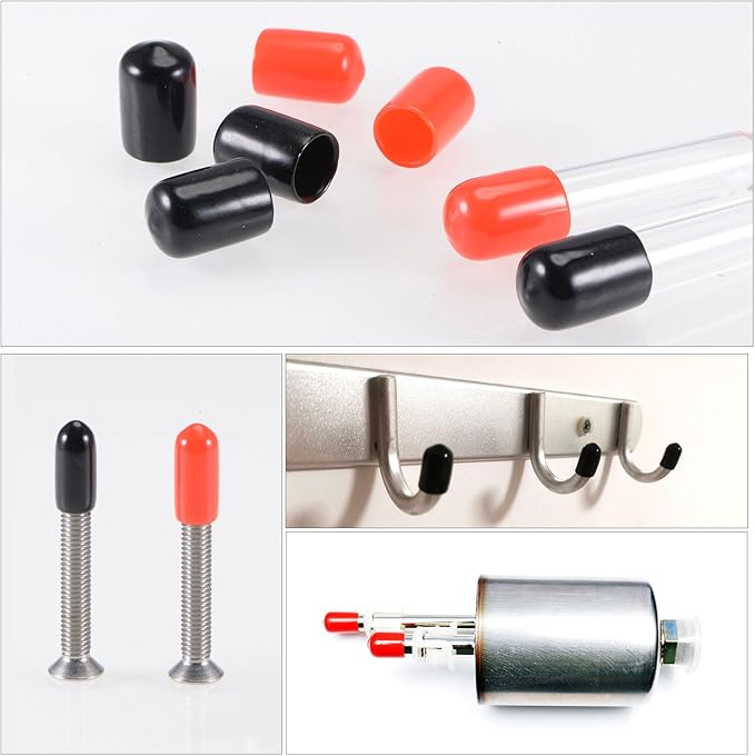 uxcell 20pcs Rubber End Caps 9mm ID Vinyl PVC Round Tube Bolt Cap Cover Screw Thread Protectors Clear
