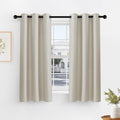 PONY DANCE Cream Blackout Curtains 45 inch Length 2 Panel Set- Thermal Insulated Grommet Curtain Panels for Kitchen/Bedroom/RV Camper Closet Basement, 42 by 45 Inches Long