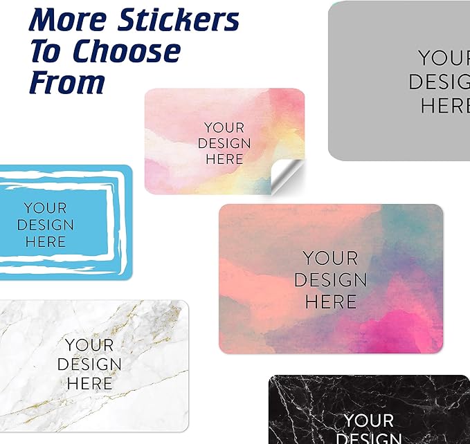 100 Custom Vinyl Stickers - Upload Your own Image, Text, Design, Logo - Personalized Logo Labels for Handmade, Packaging, Bottle, Jars, Candle, Brand Stickers (Watercolor, 4x2)