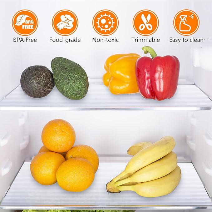 Shelf Liners for Kitchen Cabinets Non Adhesive Drawer Liner EVA Material Cupboard Mat Waterproof Refrigerator Mats Washable Fridge Liner for Cupboard and Desks Clear Shelf Liner 23.6 x 157.4 Inches