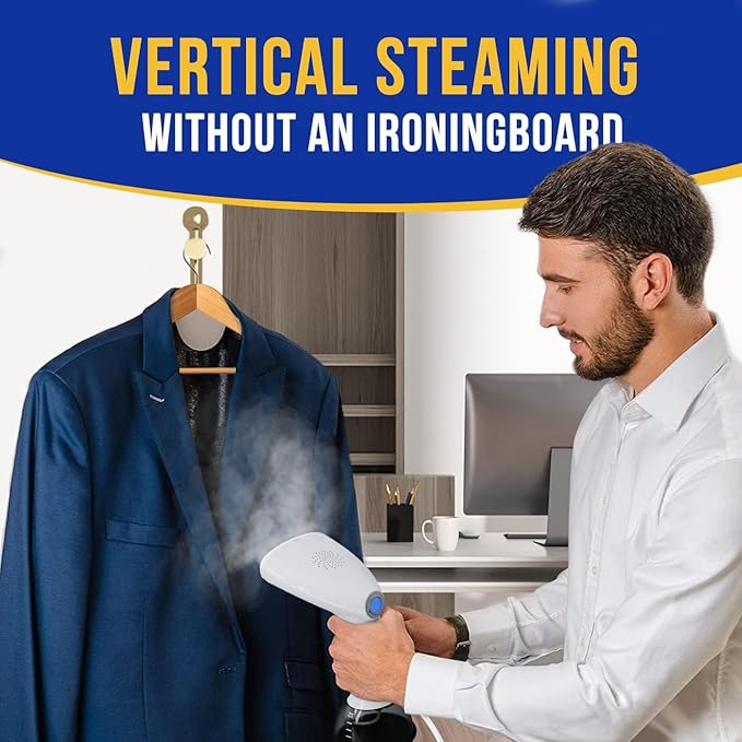 Steamer for Clothes 1350W, Clothes Steamer for Home, Office, Travel, Upgraded 400ML Large Capacity Water Tank, Wrinkle Remover