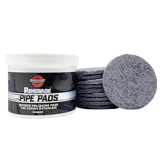 Renegade Products Pipe Dream Infused Polishing Pads – Chrome & Stainless Steel Polishing Pads for Pipes, Stacks, Exhausts, Wheels & Bumpers