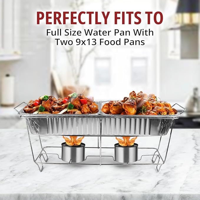 COMFICOVE 6 Pack Chafing Wire Rack Buffet Stand Chrome Frame for Events, Parties, Wedding, & Birthday Party Catering, Full Size Chafing Stand for Dish Serving Trays, Food Warmer Catering Supplies