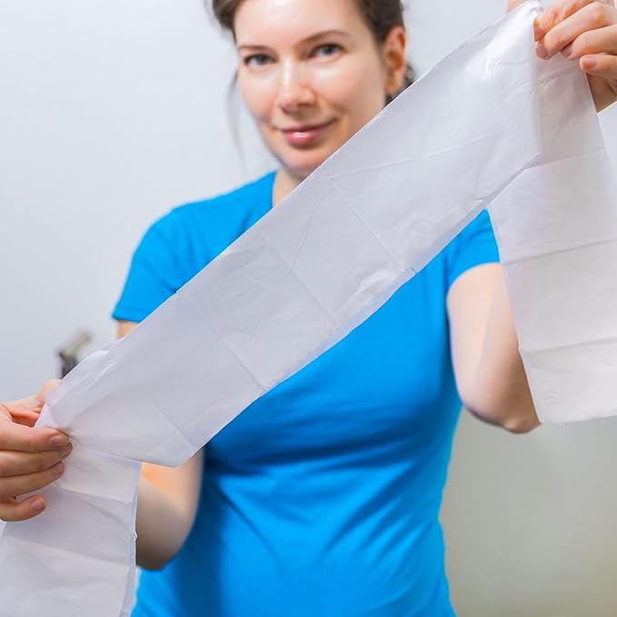 The Restroom Kit Great for travel (12-Pack) Portable Disposable Oversized Toilet Seat Cover, 3ft 3Ply Toilet Paper, Hand & Flushable Tush Wipe.