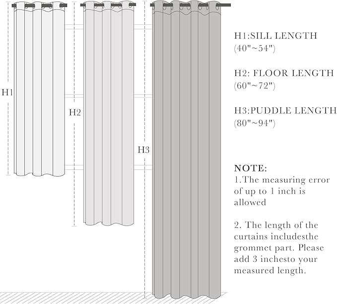 PONY DANCE Sliver Grey Blackout Curtains for Bedroom 63 Inch Length 2 Panels Set, Thermal Insulated Energy Saving Grommet Top Window Treatment Drapes for Living Room, W34 x L63 Inch