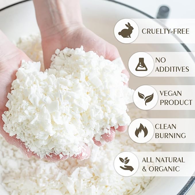 Soy Wax Flakes, Waxcanpy Natural Candle Wax, Organic Soy Wax for Candle Making from Farm, No Additives, Harmless and Pure (40lb)