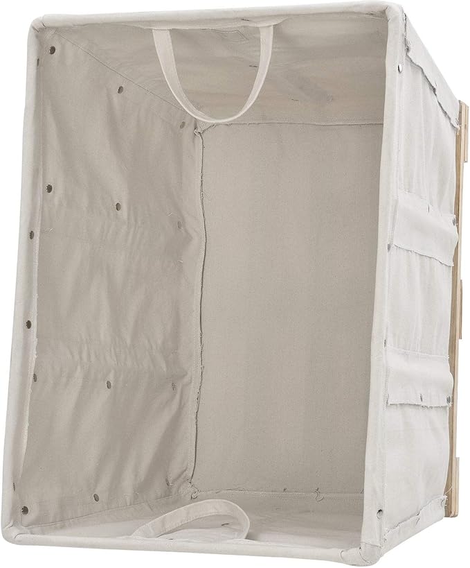 Global Industrial 12 Bushel, Canvas Basket Bulk Truck, 36" L x 26" W x 33-1/2"H, Unassembled, Rolling Laundry Cart, Commercial Material Handling Cart with Swivel Rubber Casters