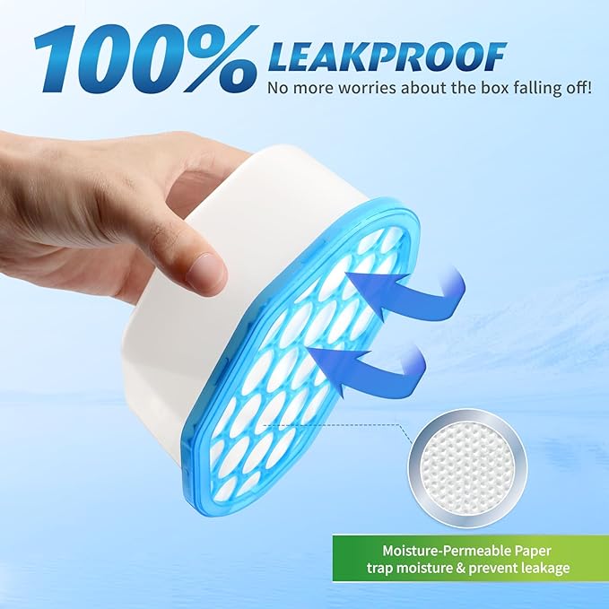 Moisture Absorbers, 18 Pack, Compact Dehumidifier for Closet, Efficient Humidity Absorber Boxes, Moisture Absorber for Closet, Odor Eliminator with Fragrance Free, Blue, 6.4oz, 300ml