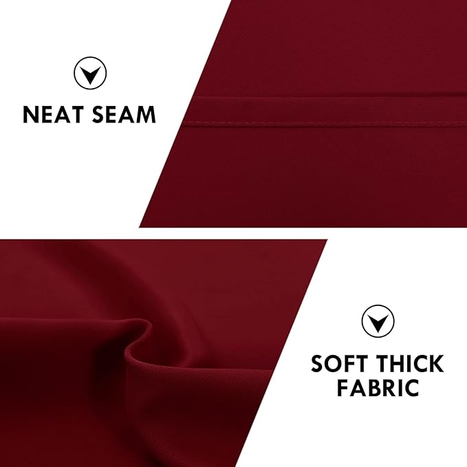 DWCN Christmas Burgundy Room Darkening Blackout Curtains - Thermal Insulated Privacy Energy Saving Window Curtain Drapes 38 x 45 inch Length, Set of 2 Bedroom Living Room Curtains