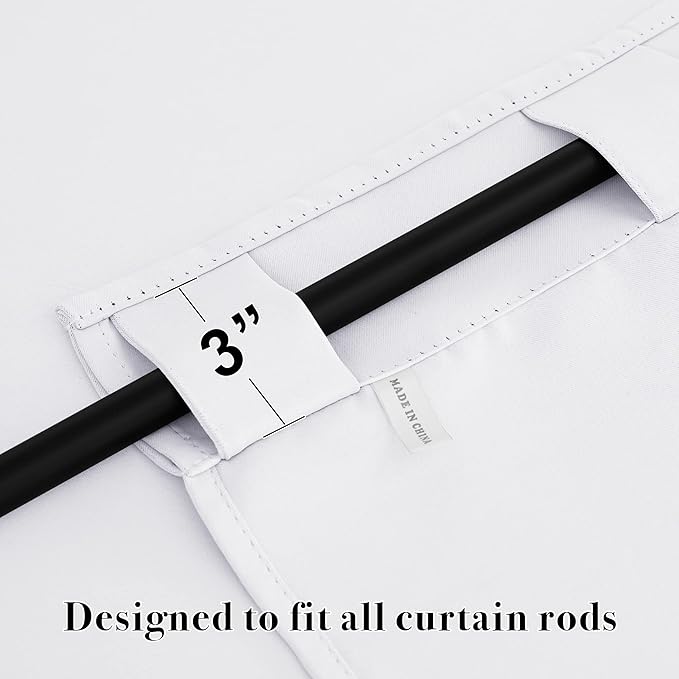 RYB HOME Kitchen Window Curtains - Blackout Privacy Half Window Curtains for Bedroom Bathroom Dining Living Room Cafe Office Short Tiers Drapes, W 34 x L 36 inches, 2 Panels, Pure White