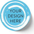 100 Custom Vinyl Stickers - Upload Your own Image, Text, Design, Logo - Personalized Logo Labels for Handmade, Packaging, Bottle, Jars, Candle, Brand Stickers (Blue Swirls, 6x6)
