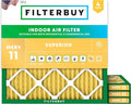 Filterbuy 22x22x1 Air Filter MERV 11 (MPR 1200) Allergen Defense Replacement (4-Pack), Electrostatic Pleated HVAC AC Furnace Filters, Made in USA (Actual Size: 21.50 x 21.50 x 0.75)